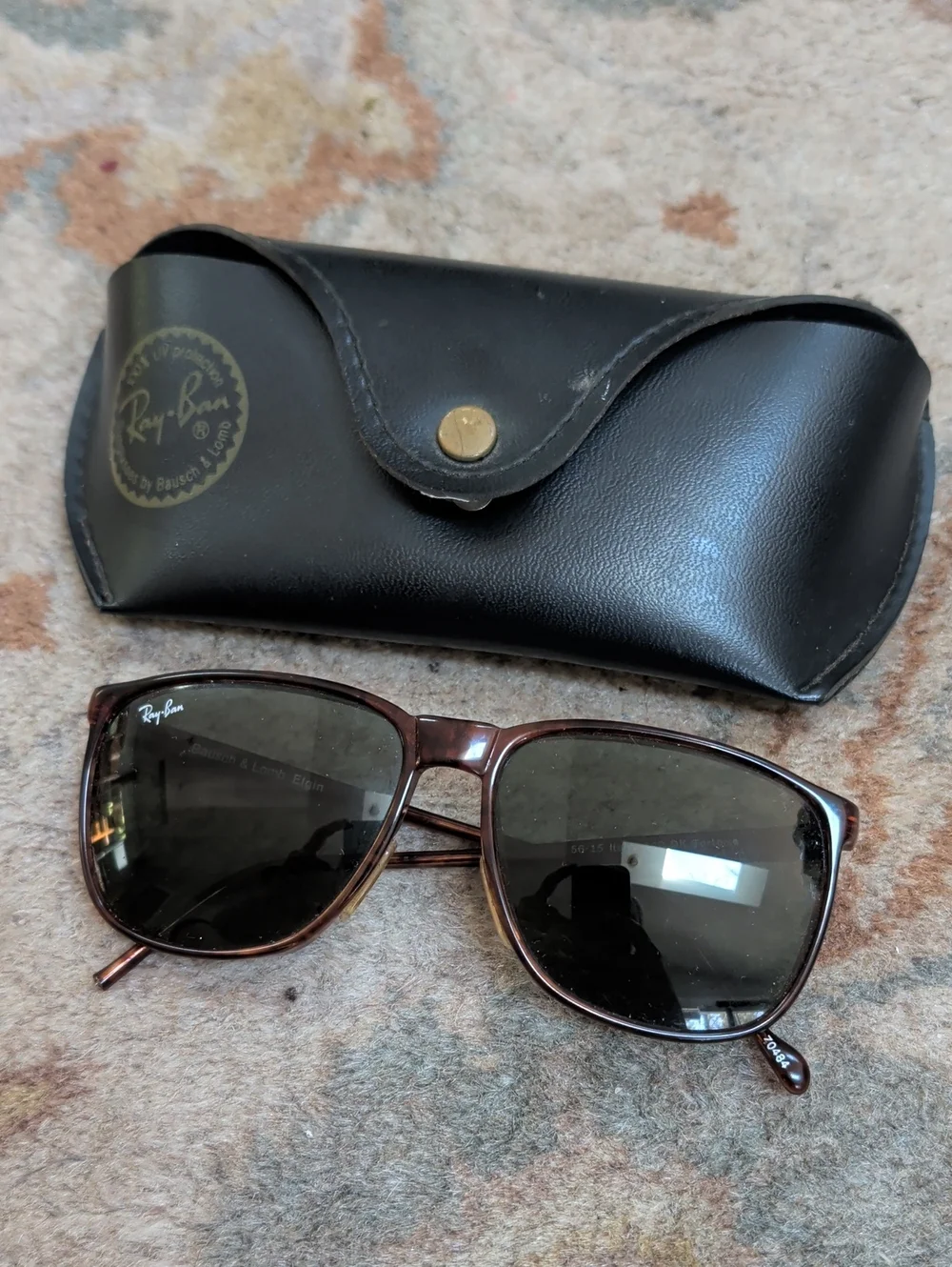 Ray-Ban Bausch & Lomb Elgin Brown Tortoiseshell Frame Sunglasses with Black Case